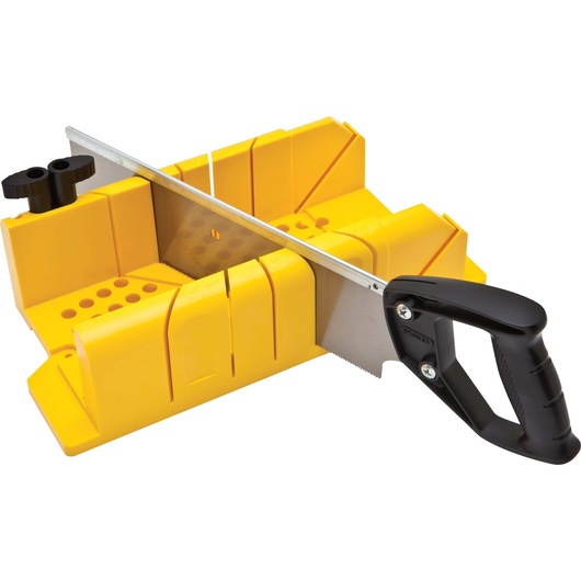 Profile of clamping miter box with 14 inch saw.