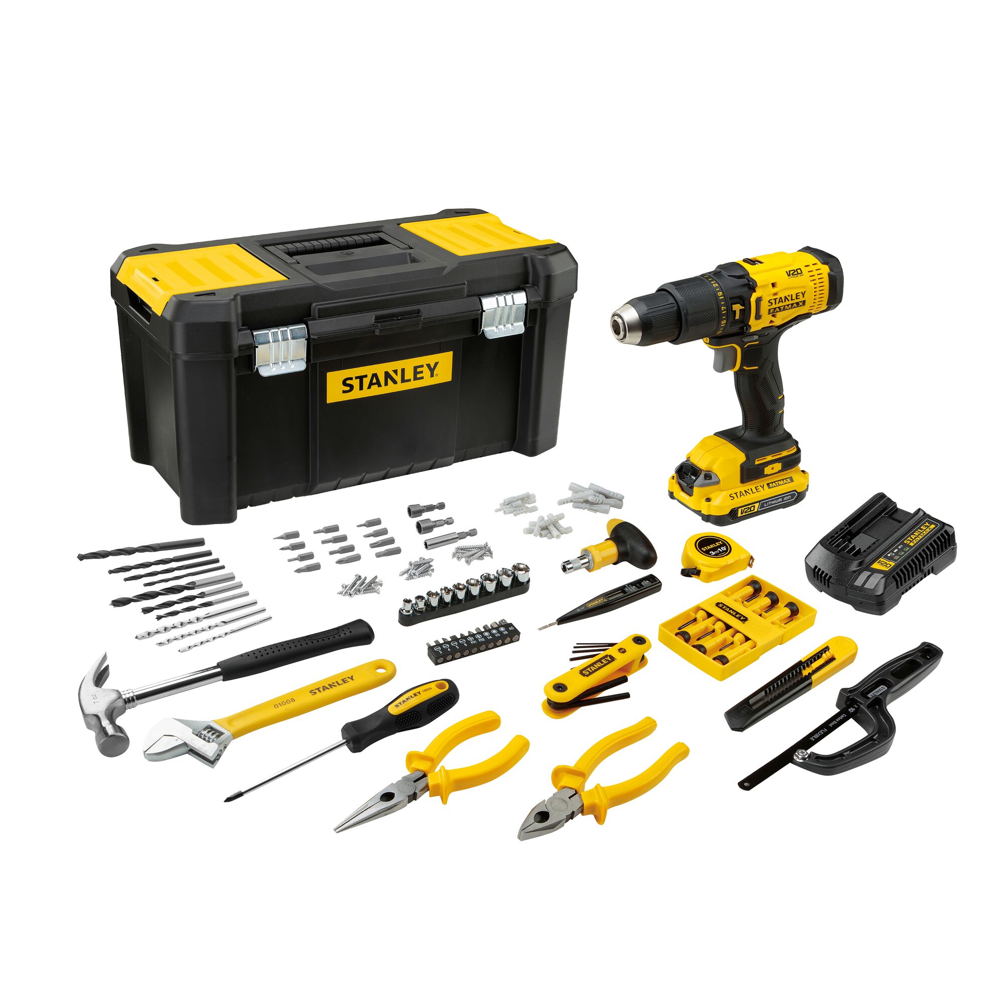 KIT 20V HAMMER DRILL 119ACC TOOLBOX 19"
