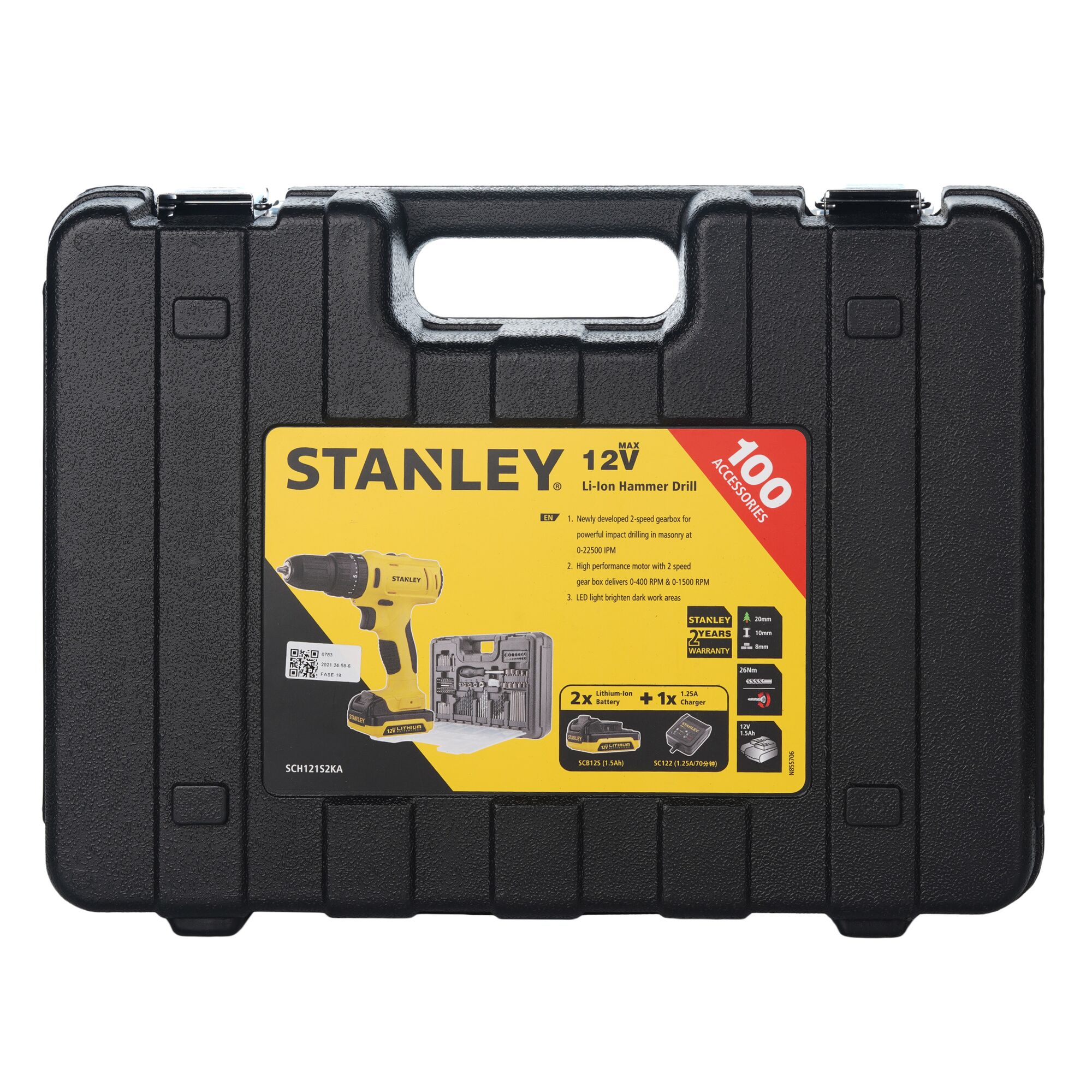 10Mm Cordless Percussion Screwdriver + Carrying Case + Ac